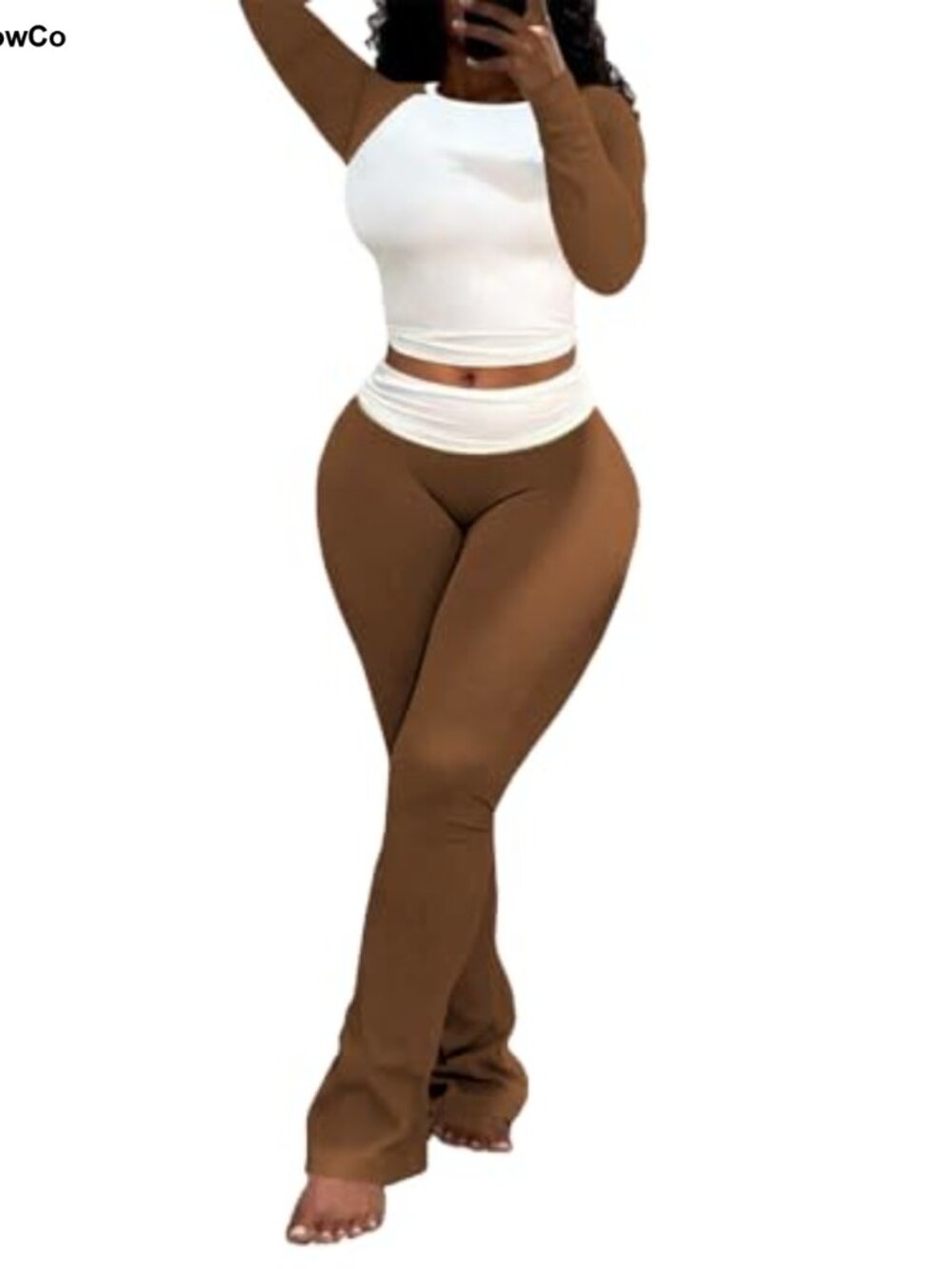 Women's 2 Piece Lounge Set Long Sleeve Slim Fit Pullover Pants Casual
